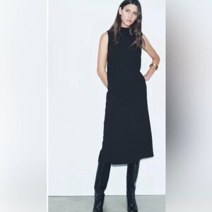 NEW! Zara Sleeveless Mock Neck Midi Dress
